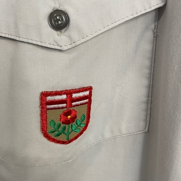 Vintage Scouts Canada Gray Button-up Shirt Size 16.5 - Picture 5 of 13